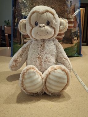 Plush Beige Monkey Stuffed Animal - Soft Cuddly Kids Toy